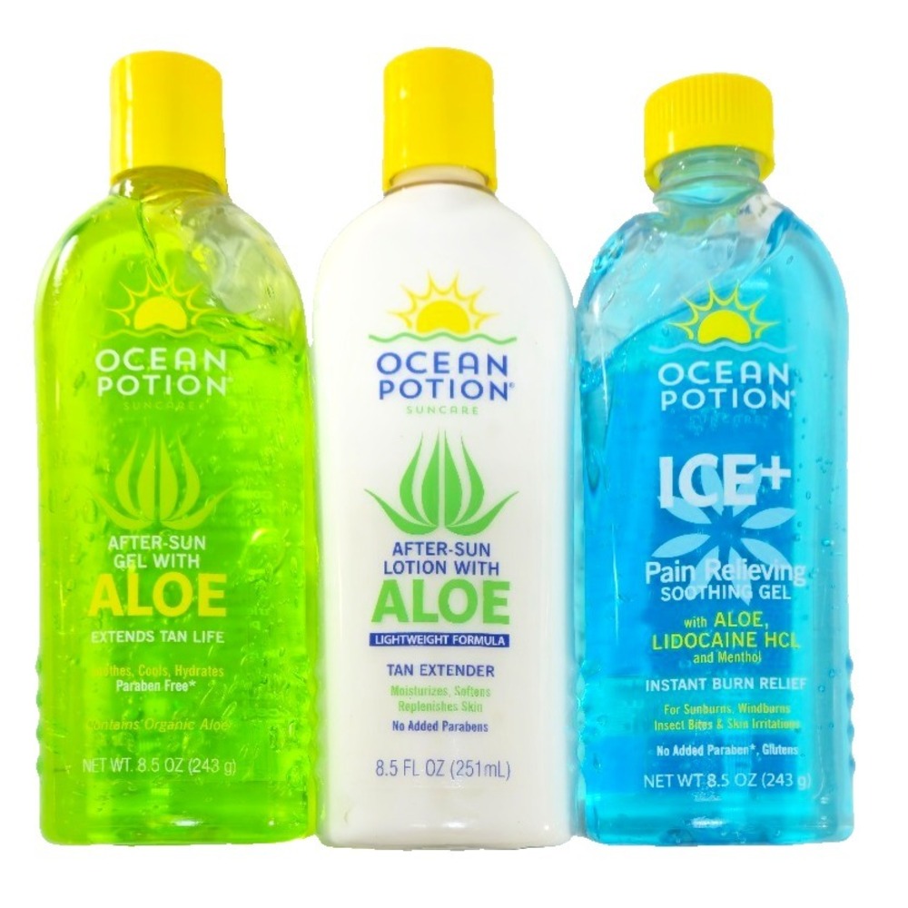 Ocean Potion After Sun Lotion, Gel With Aloe - ICE+ Pain Relieving Gel 8.5 fl oz
